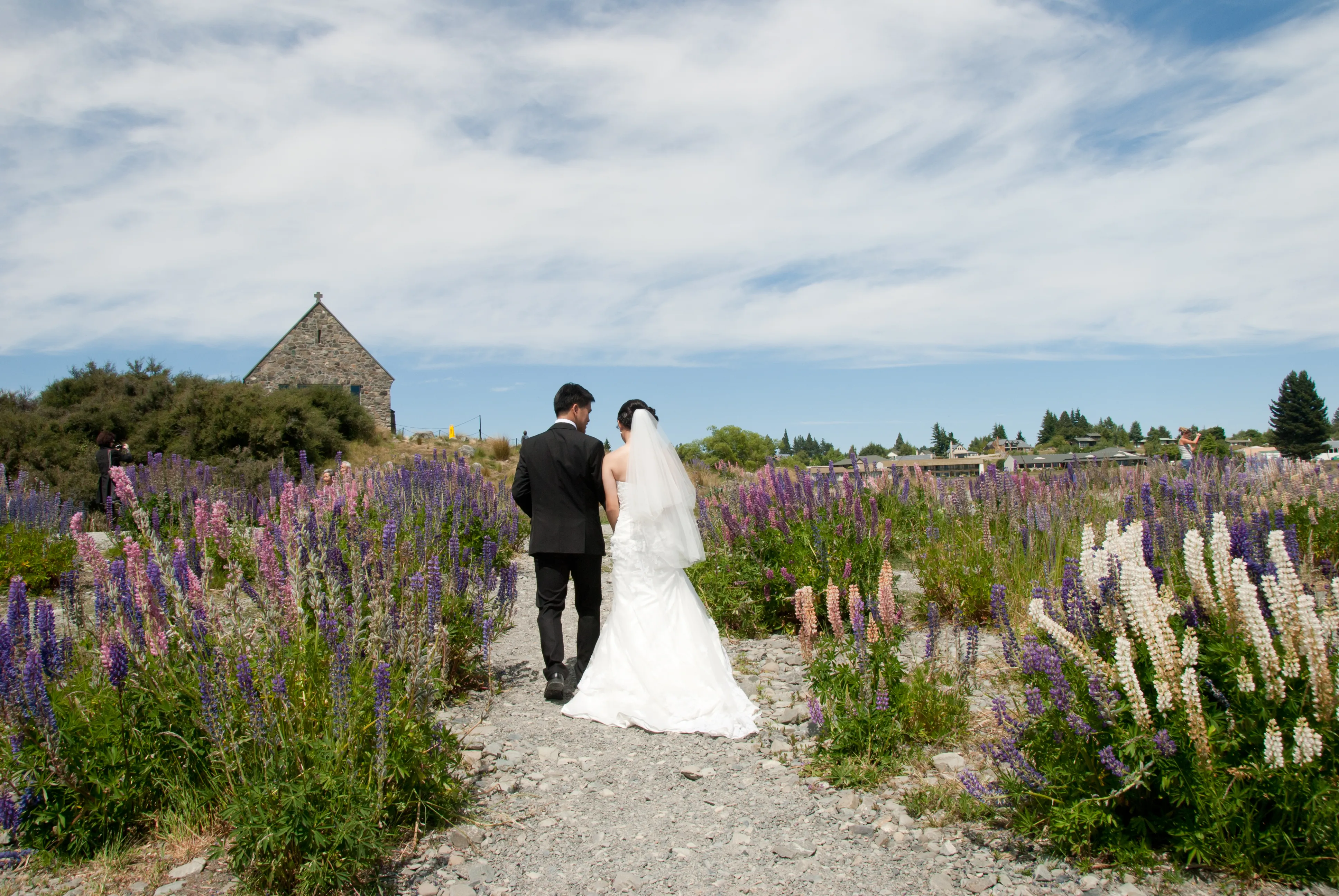 A wedding at the historic Church of the Good Shepherd, Lake Tekapo