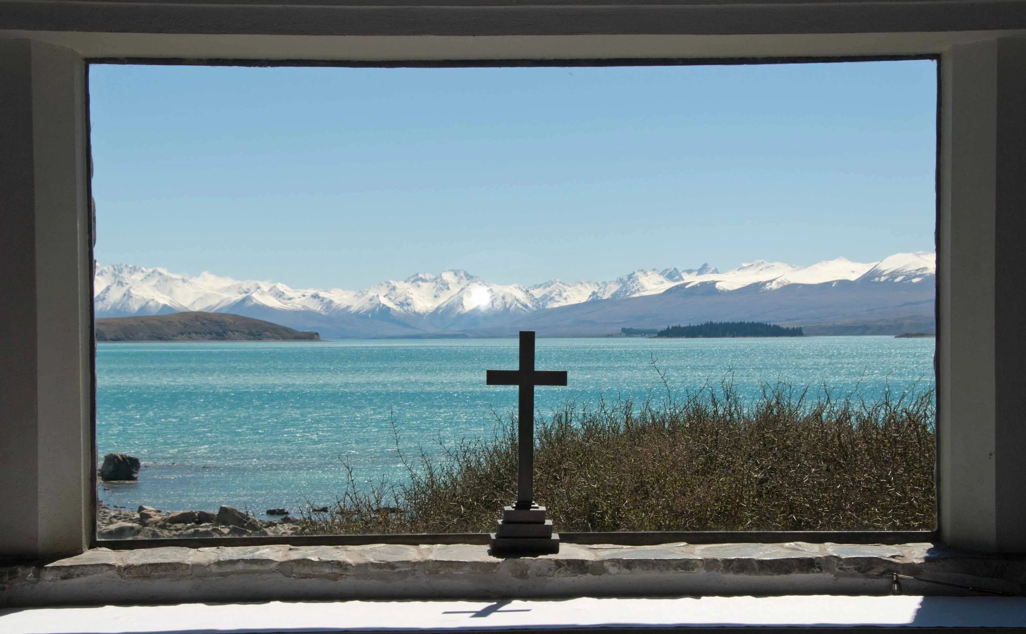 A wedding at the historic Church of the Good Shepherd, Lake Tekapo