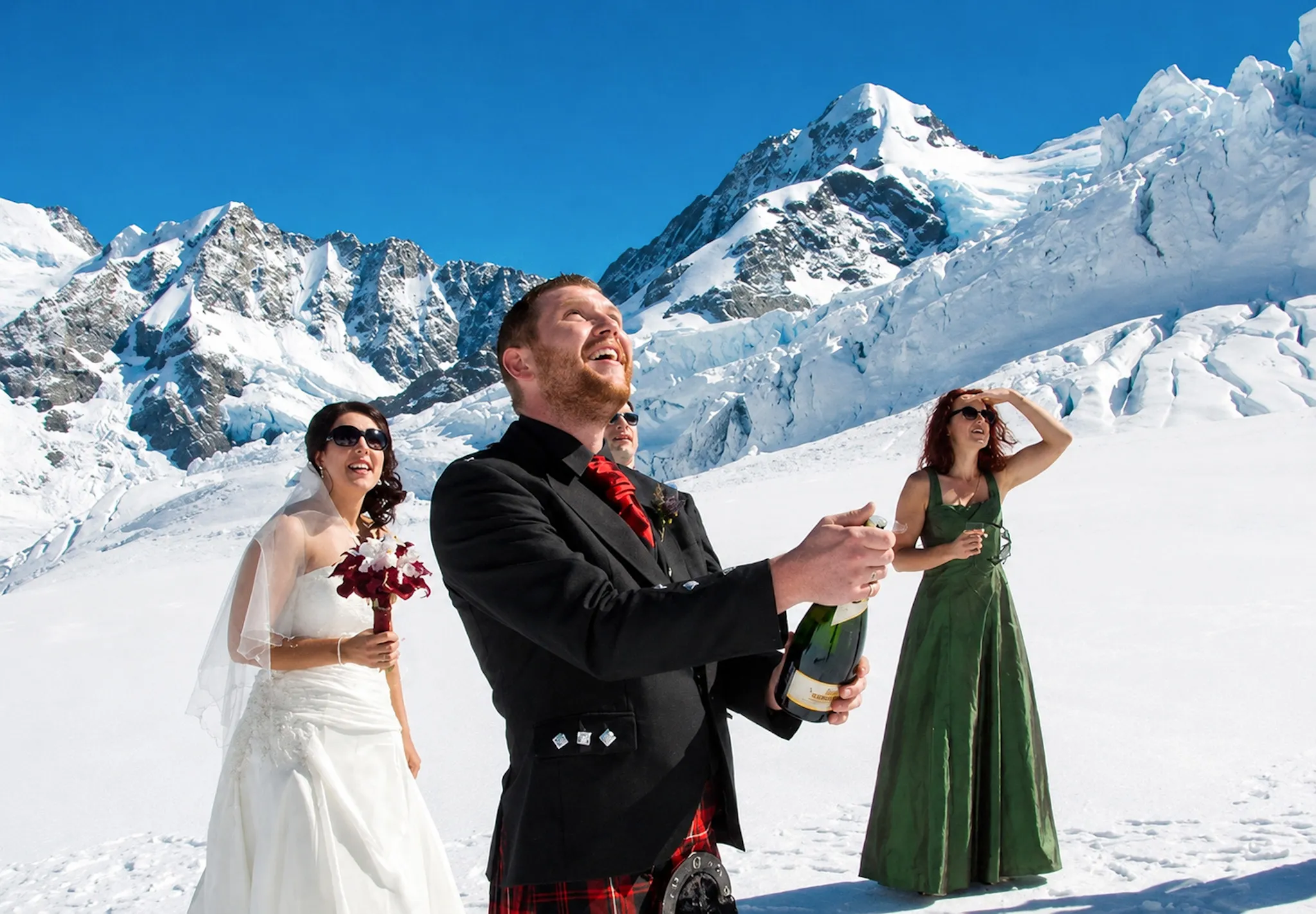 A helicopter wedding beneath Aoraki / Mount Cook, New Zealand's highest peak