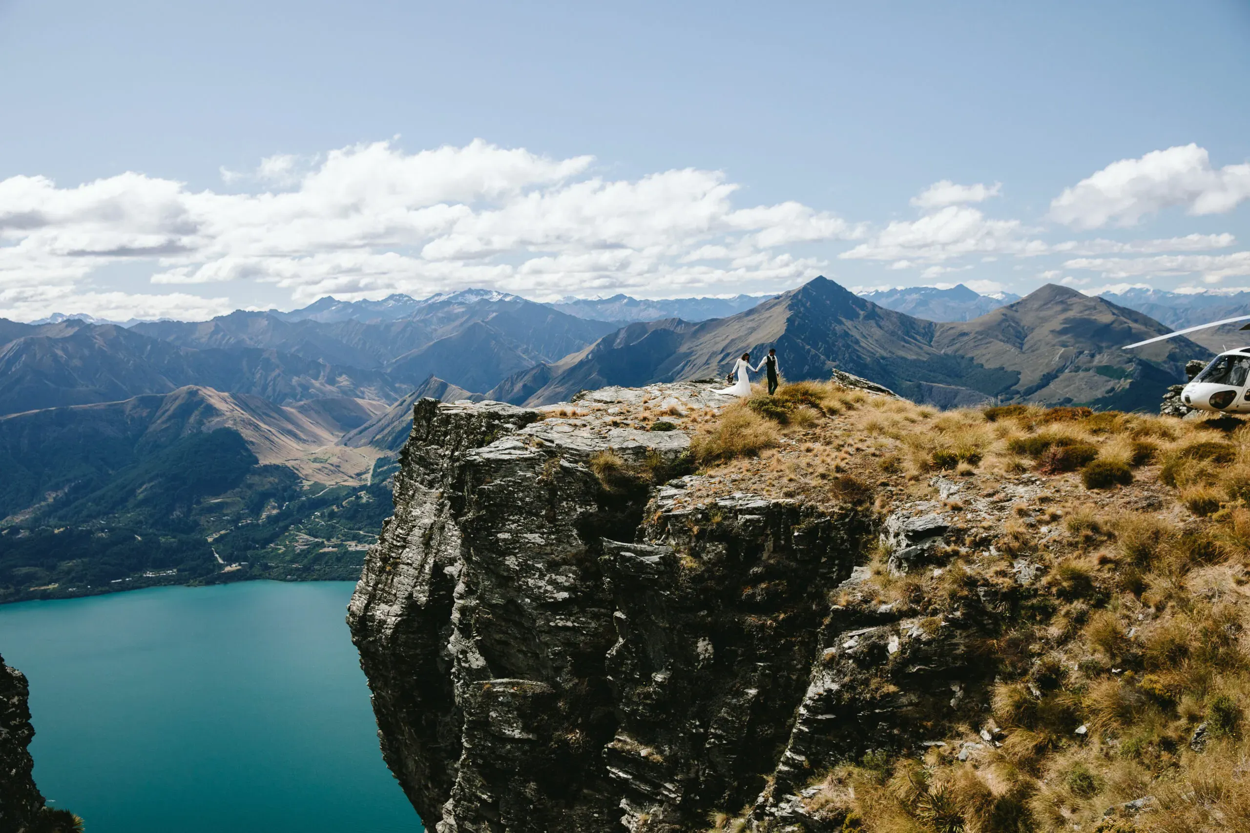 A helicopter elopement on The Ledge, Cecil Peak, above Queenstown