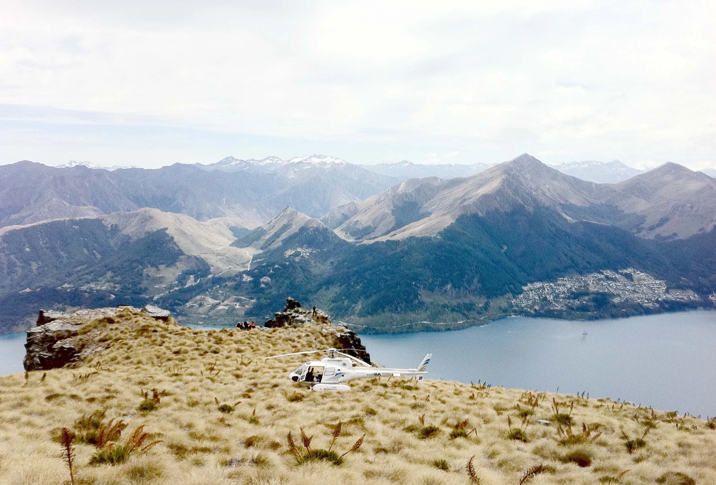A helicopter elopement on The Ledge at Cecil Peak, high above Lake Wakatipu